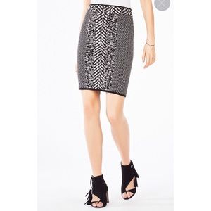 BCBG Kasi Twill Knit Jacquard Power Skirt